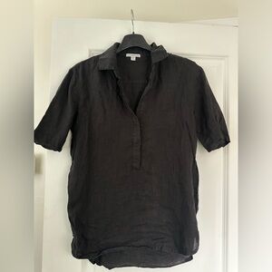 James Perse black linen top